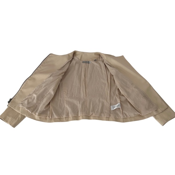 Vince Cream Lamb Leather Moto Jacket Large $995 Retail - Picture 7 of 14